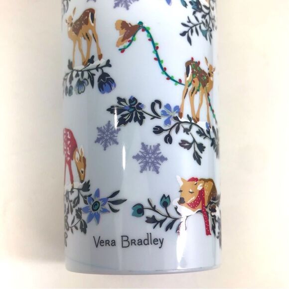 Vera Bradley Winter Wonderland Woodland Animal Flip Top To Go Travel Tumbler - Picture 6 of 16